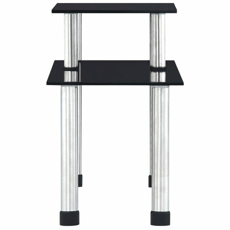 Keukenschap 45x16x26 cm gehard glas zwart
