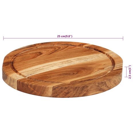 Hakblok Ø 25x2,5 cm massief acaciahout