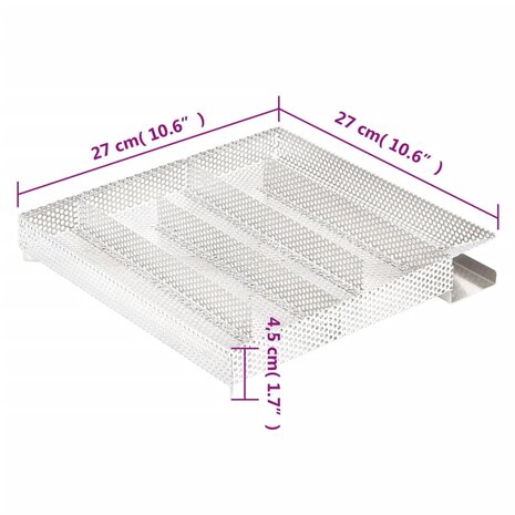 Rookgenerator koud 5-kamers 27 cm roestvrij staal