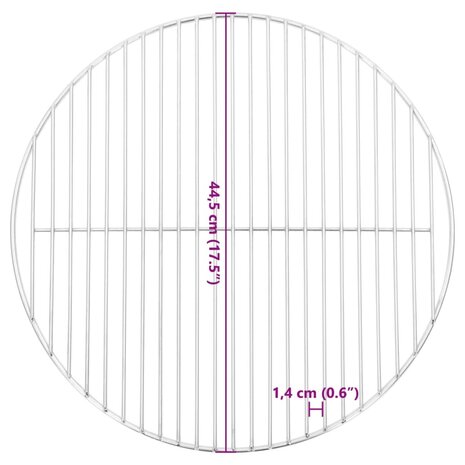 Barbecuerooster rond Ø44,5 cm 304 roestvrij staal