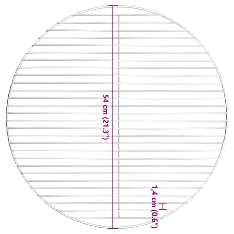 Barbecuerooster rond Ø54 cm 304 roestvrij staal