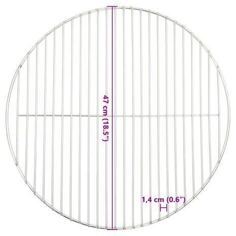 Barbecuerooster rond Ø47 cm 304 roestvrij staal