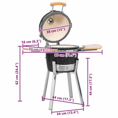 Kamado barbecue 81 cm keramiek