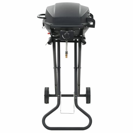 Gasbarbecue met kookzone draagbaar zwart