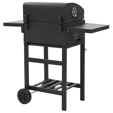 Houtskoolbarbecue met onderplank zwart