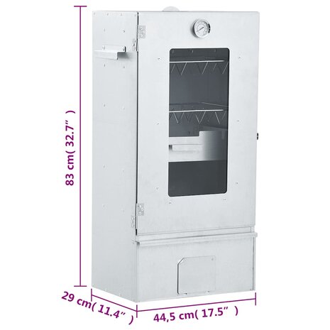 BBQ-rookoven met 1 kg houtsnippers 44,5x29x83 cm
