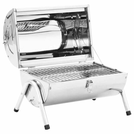 Tafelbarbecue houtskool dubbele roosters roestvrij staal