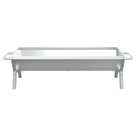 Barbecueplaat 118x42x30,5 cm roestvrij staal zilverkleurig
