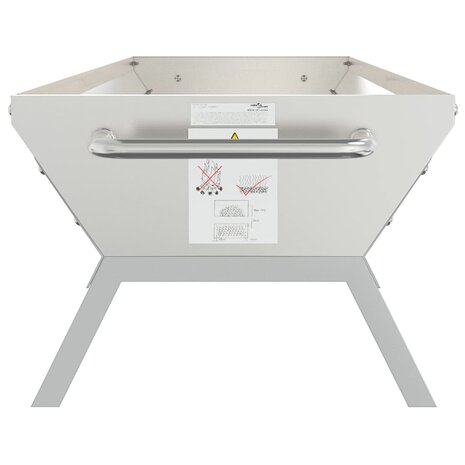 Barbecueplaat 118x42x30,5 cm roestvrij staal zilverkleurig