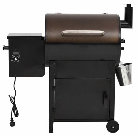 Pelletbarbecue met schoorsteen 104 cm ijzer zwart