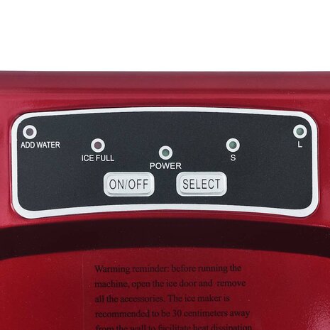 IJsblokjesmachine 1,4 L 15 kg/24 u rood