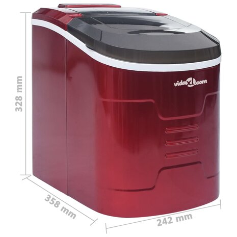 IJsblokjesmachine 2,4 L 15 kg/24 u rood