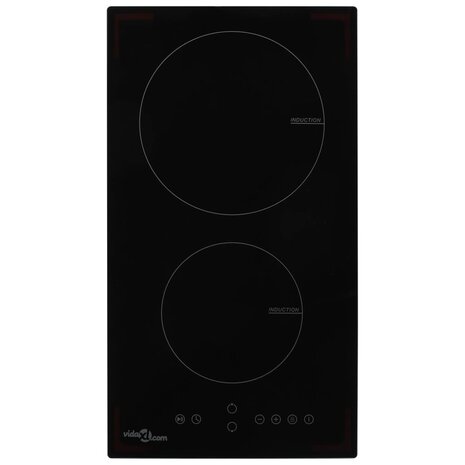 Inductiekookplaat met 2 kookzones aanraakbediening 3500 W glas