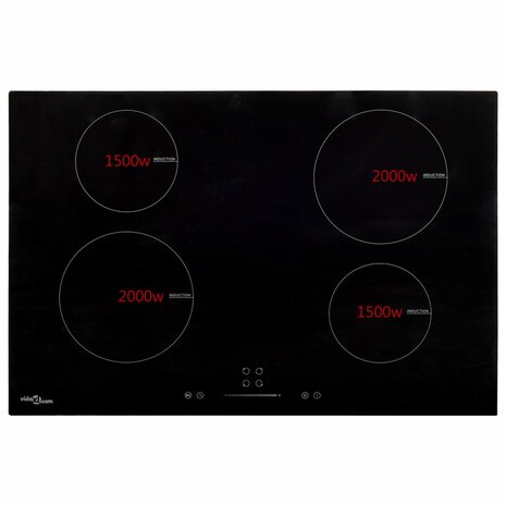 Inductiekookplaat 4 zones aanraakbediening 7000 W 77 cm glas