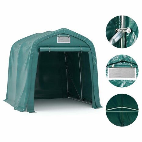 Garagetent 1,6x2,4 m PVC groen