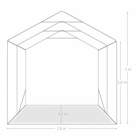 Garagetent 1,6x2,4 m PVC groen