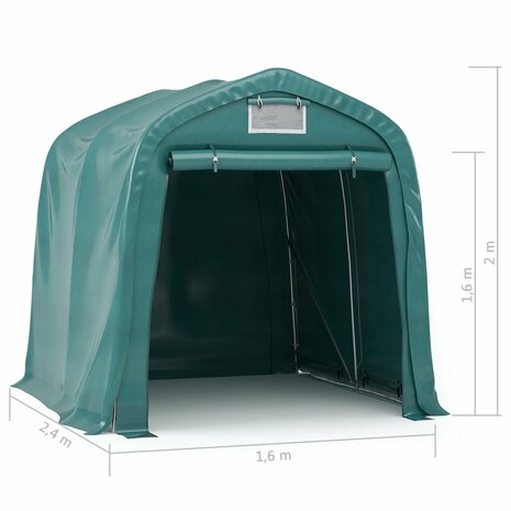 Garagetent 1,6x2,4 m PVC groen