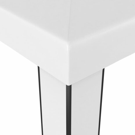 Prieel met dubbel dak en LED-lichtslinger 3x3 m wit