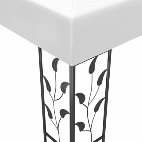 Prieel met LED-lichtslinger 3x3 m wit