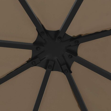 Prieel met LED-lichtslinger 3x3 m taupe