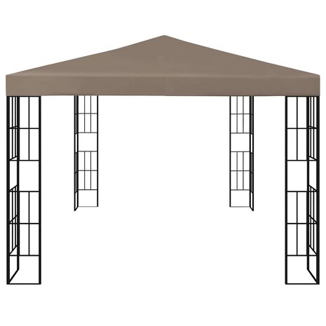 Prieel met LED-lichtslinger 4x3 m taupe