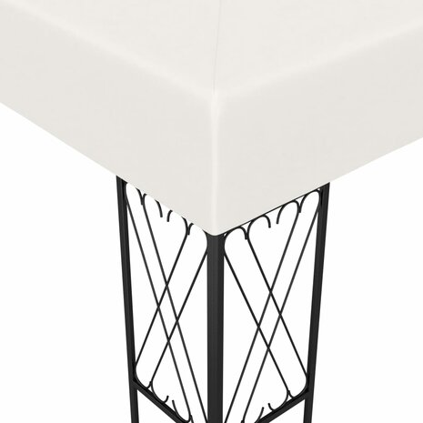 Prieel met LED-lichtslinger 3x3 m stof crèmekleurig