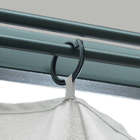 Prieel met gordijn en LED-lichtslinger 3x3 m aluminium crème