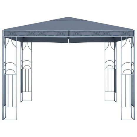 Prieel met LED-lichtslinger 300x300 cm antracietkleurig