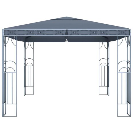 Prieel met LED-lichtslinger 400x300 cm antracietkleurig