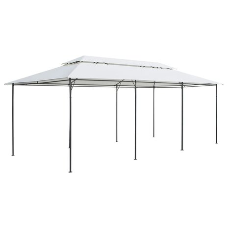 Prieel met gordijnen 180g/m² 600x298x270 cm wit