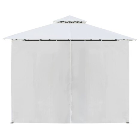 Prieel met gordijnen 180g/m² 600x298x270 cm wit