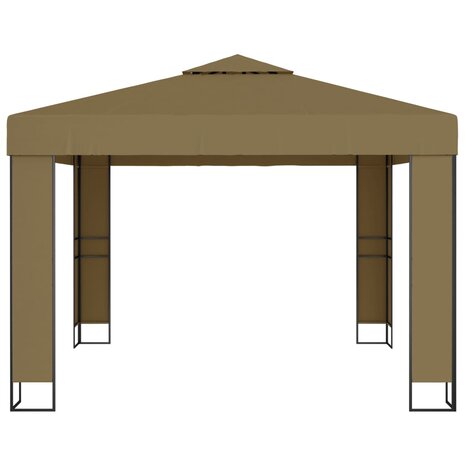 Prieel met dubbel dak 180 g/m² 3x3x2,7 m taupe