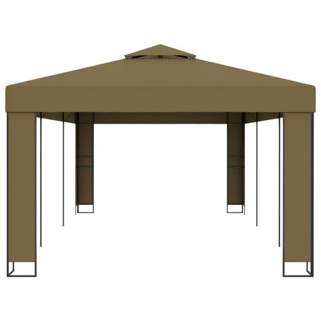 Prieel met dubbel dak 180 g/m² 3x6 m taupe