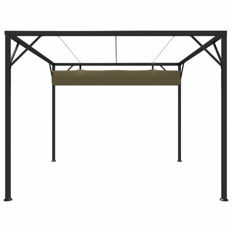 Tuinprieel met uittrekbaar dak 180 g/m² 3x3 m taupe
