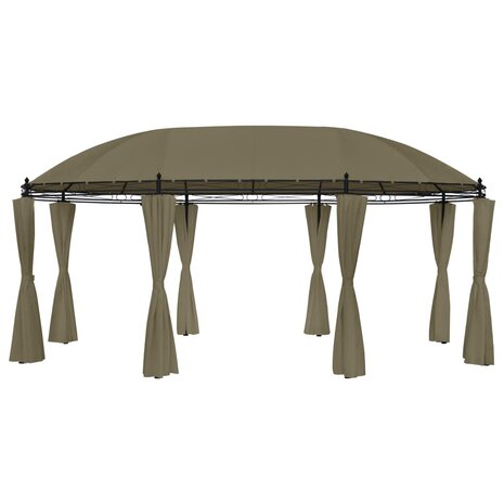 Prieel met gordijnen 180 g/m² 520x349x255 cm taupe