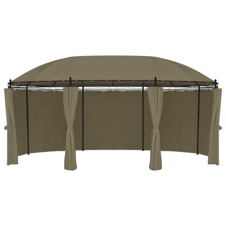 Prieel met gordijnen 180 g/m² 520x349x255 cm taupe