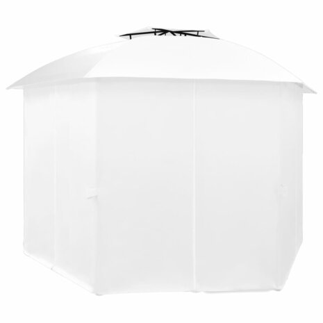Tuinpaviljoen met gordijnen 180 g/m² 360x312x265 cm wit