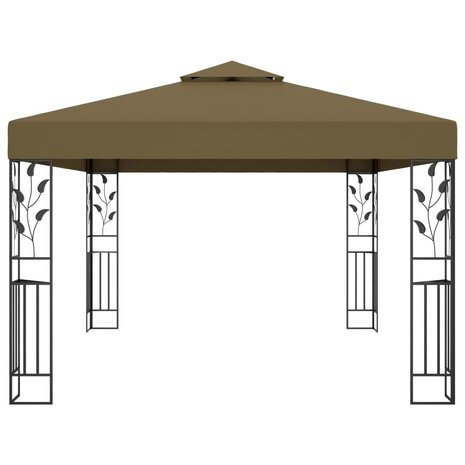 Prieel met dubbel dak 180 g/m² 3x4 m taupe
