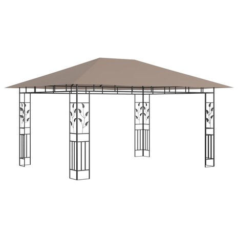 Prieel met klamboe 180 g/m² 4x3x2,73 m taupe