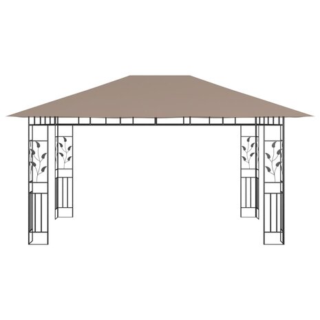 Prieel met klamboe 180 g/m² 4x3x2,73 m taupe