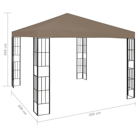 Prieel 3x3 m taupe