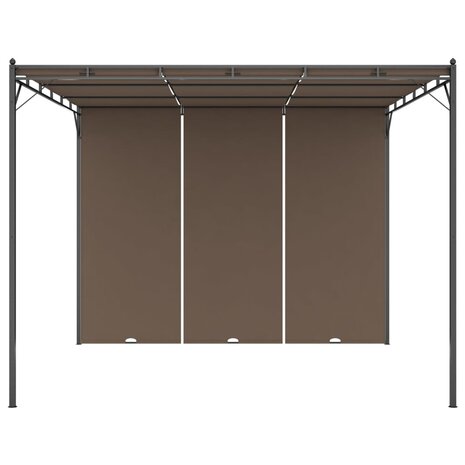 Tuinprieel met zijgordijn 3x3x2,25 m taupe