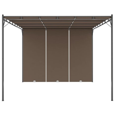 Tuinprieel met zijgordijn 4x3x2,25 m taupe