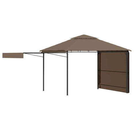 Prieel met uitschuifbare daken 180 g/m² 3x3x2,75 m taupe