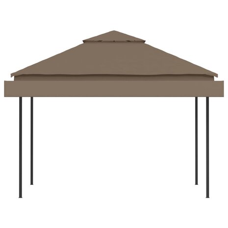 Prieel met uitschuifbare daken 180 g/m² 3x3x2,75 m taupe