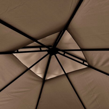 Prieel met uitschuifbare daken 180 g/m² 3x3x2,75 m taupe