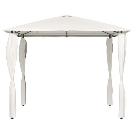Prieel met paalhoezen 160 g/m² 3x3x2,6 m crèmekleurig