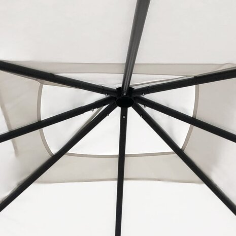 Prieel met paalhoezen 160 g/m² 3x3x2,6 m crèmekleurig