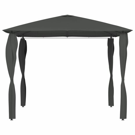 Prieel met paalhoezen 160 g/m² 3x3x2,6 m antracietkleurig