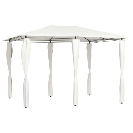 Prieel met paalhoezen 160 g/m² 3x4x2,6 m crèmekleurig